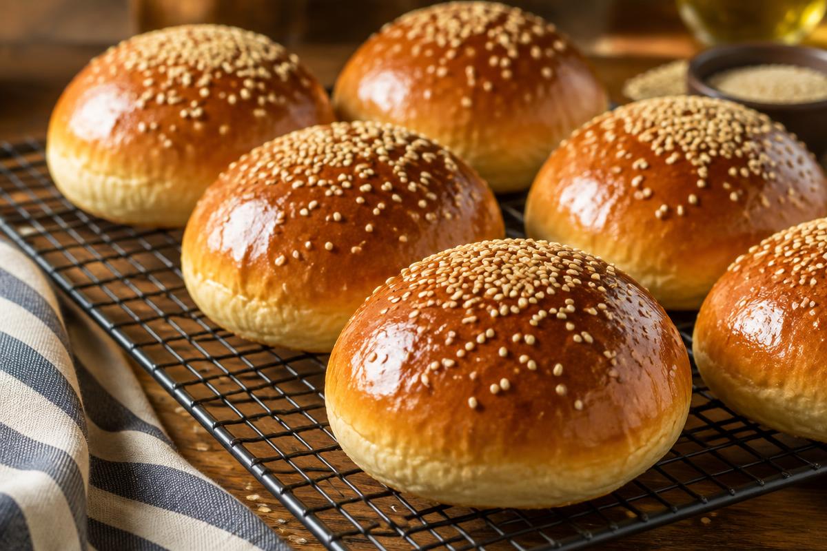 Finished Brioche Hamburger Buns