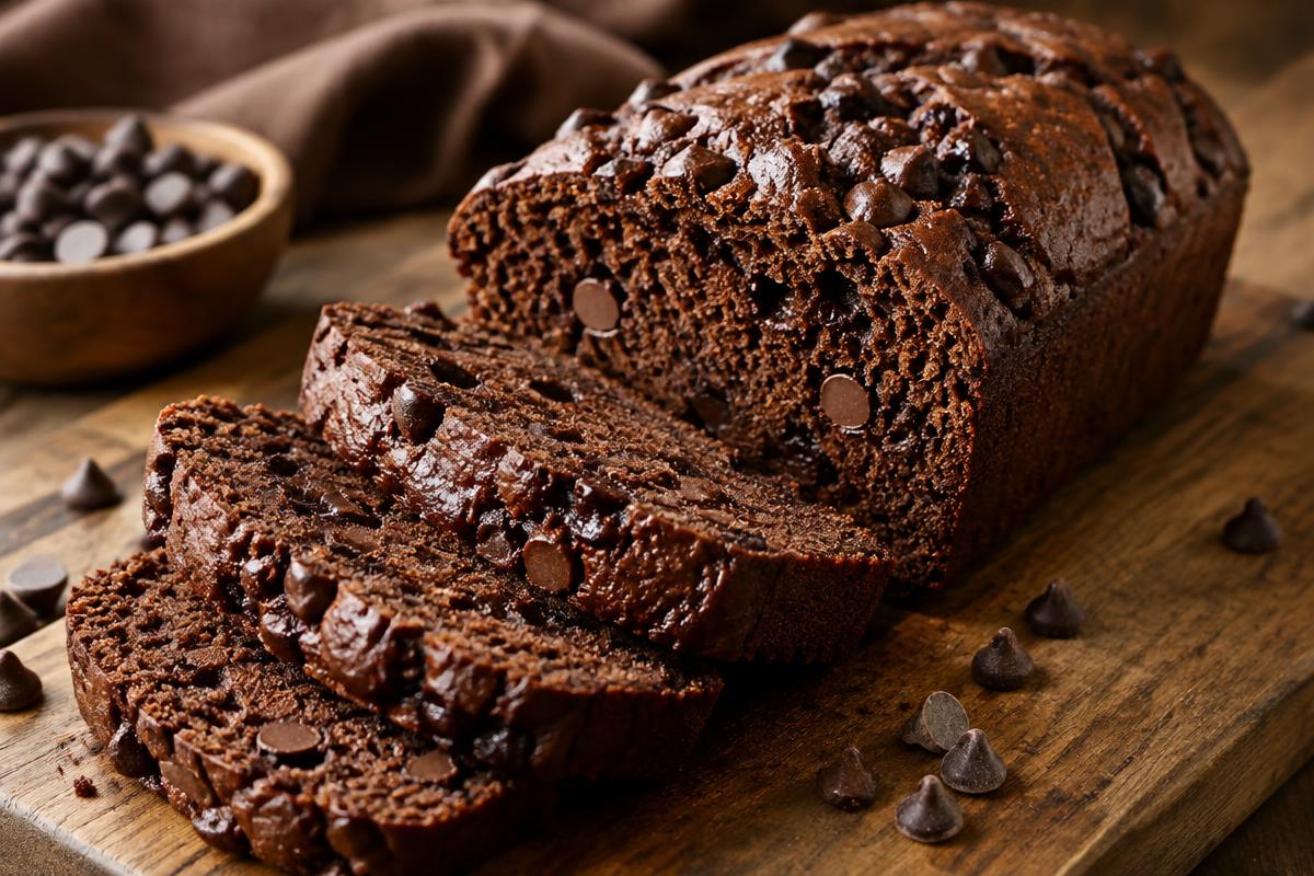 Finished Chocolate-Chocolate Chip Bread