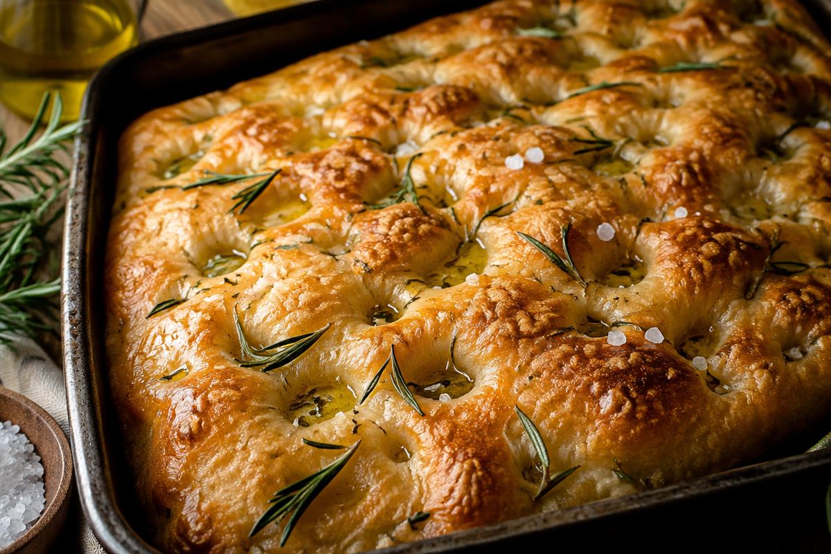 Finished Rosemary & Olive Oil Focaccia