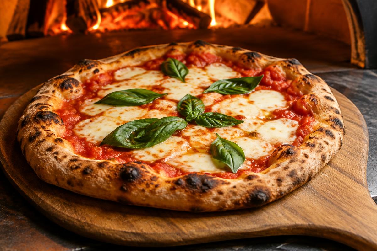 Finished Neapolitan Pizza Margherita